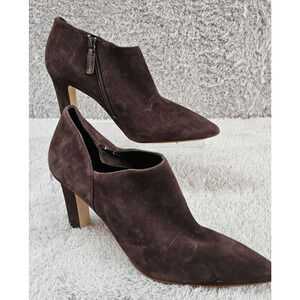 EUC Cole Haan Vestry Pointed Toe Bootie in Dark Chocolate Suede, Size: 8.5